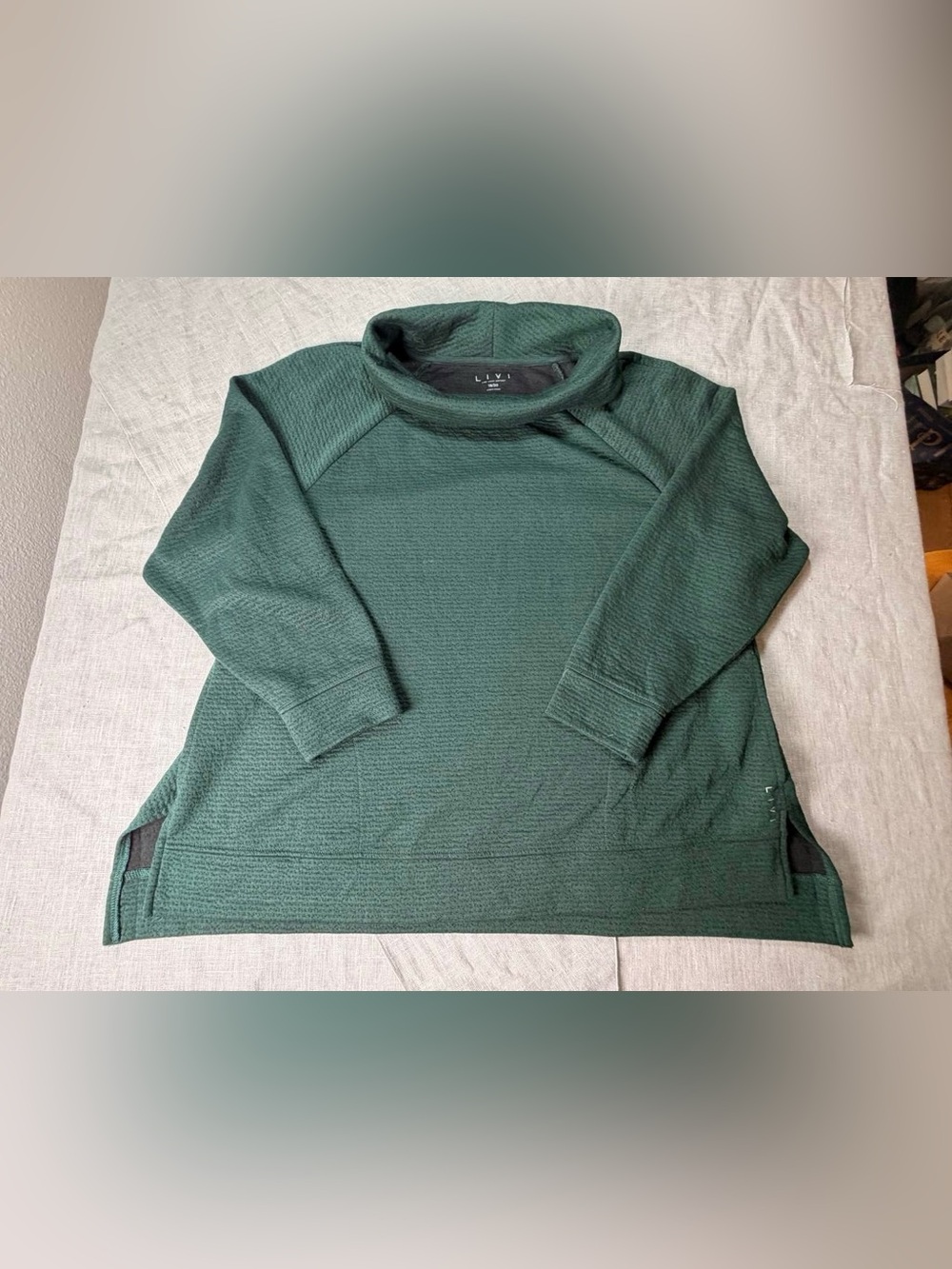 LIVI Women Pullover Size 18/20 Cowl Neck Textured Plus Size Sweater